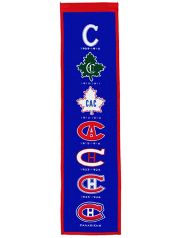 Shop Montreal Canadiens Winning Streak Past Mascots Wool Heritage Banner (8"x32") - Sporting Up