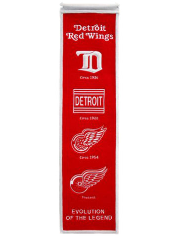 Shop Detroit Red Wings Winning Streak Past Mascots Wool Heritage Banner (8"x32") - Sporting Up