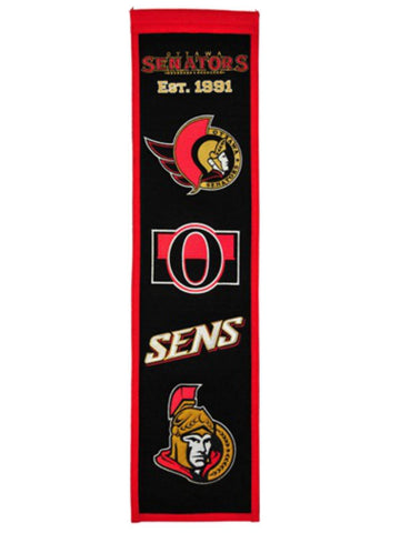 Shop Ottawa Senators Winning Streak Past Mascots Wool Heritage Banner (8"x32") - Sporting Up
