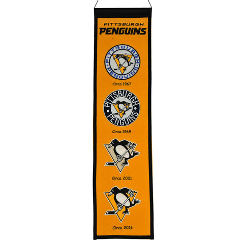 Shop Pittsburgh Penguins Winning Streak Past Mascots Wool Fan Fave Banner (8"x32") - Sporting Up