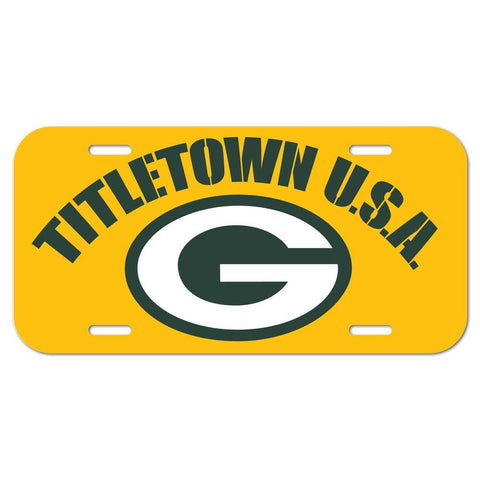 Shop Green Bay Packers WinCraft Green Yellow Titletown USA Plastic License Plate - Sporting Up