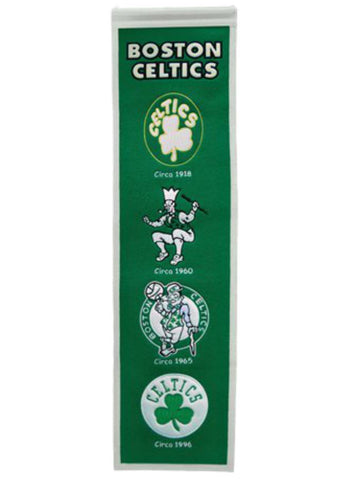 Shop Boston Celtics Winning Streak Past Mascots Wool Heritage Banner (8"x32") - Sporting Up