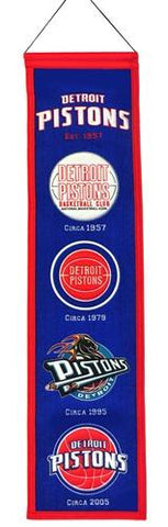 Shop Detroit Pistons Winning Streak Past Mascots Wool Heritage Banner (8"x32") - Sporting Up