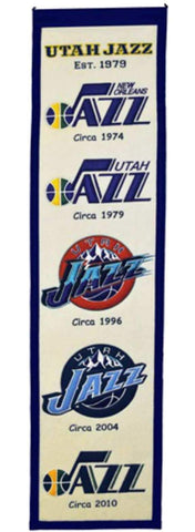 Shop Utah Jazz Winning Streak Past Mascots Wool Heritage Banner (8"x32") - Sporting Up