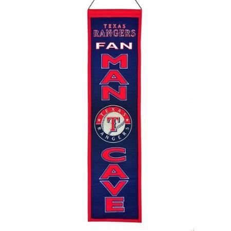 Shop Texas Rangers Winning Streak Red Blue Man Cave Wool Banner (8"x32") - Sporting Up