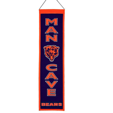 Shop Chicago Bears Winning Streak Man Cave Vertical Wool Banner (8"x32") - Sporting Up