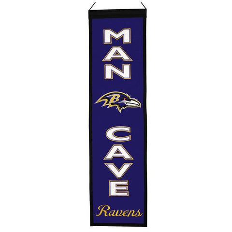 Shop Baltimore Ravens Winning Streak Man Cave Logo Wool Banner (8"x32") - Sporting Up