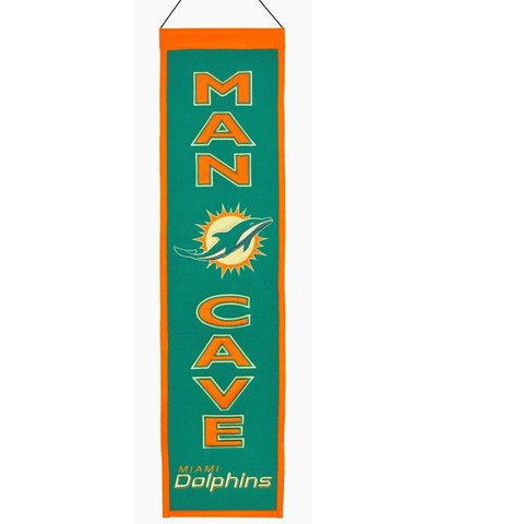 Shop Miami Dolphins Winning Streak Man Cave Wool Banner (8"x32") - Sporting Up