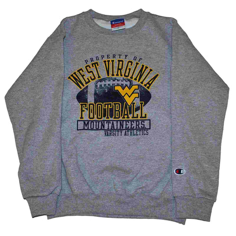 Shop West Virginia Mountaineers Youth Champion Gray Football Sweatshirt (M) - Sporting Up