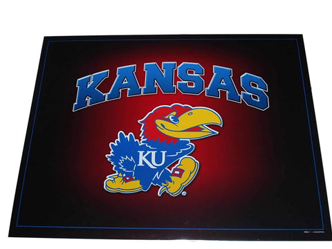 Shop Kansas Jayhawks Arched Mascot Crimson Background Print 16" X 20" - Sporting Up