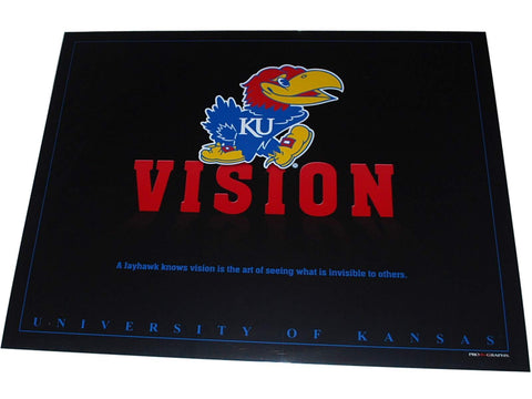 Kansas jayhawks "inspirations u: vision" impresión negra 16" x 20" - luciendo