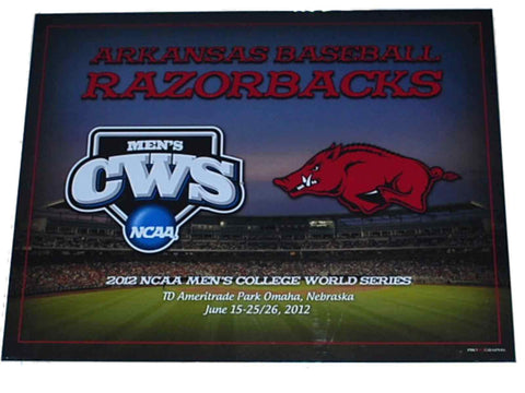 Arkansas Razorbacks Herren 2012 College World Series Grauer Aufdruck 16 x 20 – Sporting Up