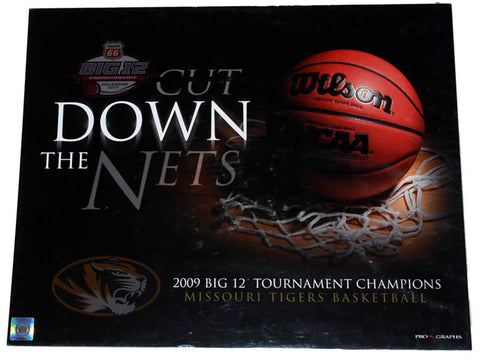 Baloncesto masculino de los Tigres de Missouri Reducir la red 2009 Big 12 Champs Print 16X20 - Sporting Up