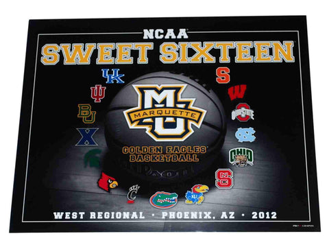 Marquette Golden Eagles Basketball 2012 Sweet Sixteen Impresión lista para enmarcar 16X20 - Sporting Up
