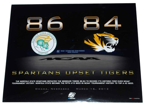 Norfolk State Spartans "Upset Tigers" Ready to Frame Print 16" X 20" - Sporting Up