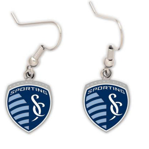 Shop Sporting KC Kansas City Women's MLS WinCraft Sports Nickel Free Earrings - Sporting Up