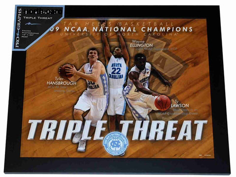 North Carolina Tar Heels Herrenbild „Triple Threat“, schwarz gerahmt, „16 x 20“ – Sporting Up