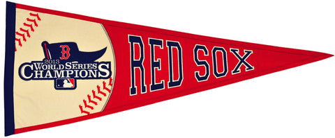 Fanion rouge en laine brodée des Red Sox de Boston 2013 - léger défaut - sportif