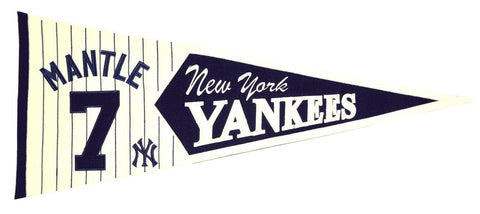 Fanion en laine des légendes de Mickey Mantle #7 des Yankees de New York - faire du sport