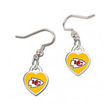 Kansas City Chiefs WinCraft Women's Reversible Yellow Heart Wire Dangle Earrings - Sporting Up