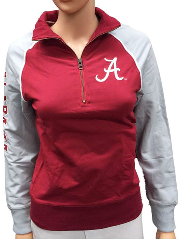 Shop Alabama Crimson Tide GG JUNIOR Women's Fitted 1/4 Zip Jacket Pullover - Sporting Up