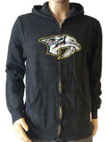 Nashville predators retro brand chaqueta con capucha de lana triblend gris con cremallera - sporting up