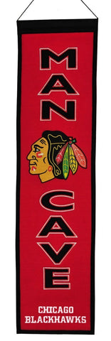 Shop Chicago Blackhawks NHL Winning Streak Man Cave Banner Wool (8"x32") - Sporting Up