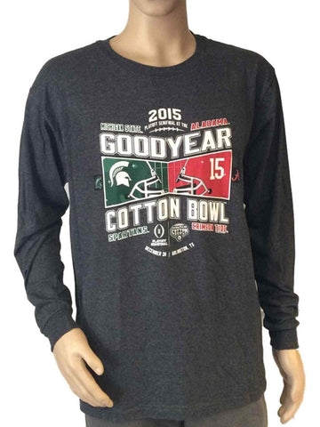Alabama Crimson Tide Michigan State Spartans 2015 Cotton Bowl Grey Langarm-T-Shirt – sportlich