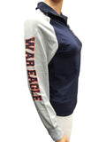 Auburn Tigers Glitter Gear Women Navy Gray War Eagle 1/4 Zip Pullover Jacket - Sporting Up