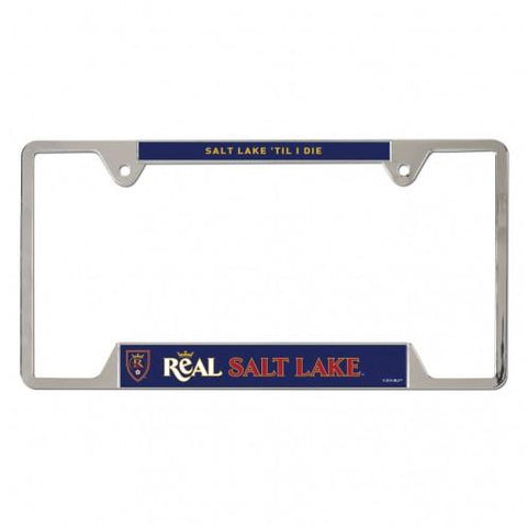 Real salt lake wincraft mls "salt lake 'til i die" marco de matrícula cromado - deportivo