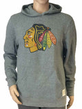 Chicago Blackhawks Retro Brand Light Gray Big Logo Hoodie Sweatshirt - Sporting Up