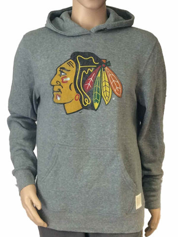 Shop Chicago Blackhawks Retro Brand Light Gray Big Logo Hoodie Sweatshirt - Sporting Up