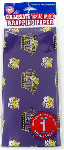 Shop LSU Tigers Louisiana State Team Logo Gift  Wrapping Paper 3 Sheets (30"x20") - Sporting Up