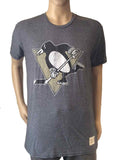 Pittsburgh Penguins Retro Brand Gray Vintage Style Scrum NHL T-Shirt - Sporting Up