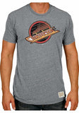 Vancouver Canucks Retro Brand Gray TriBlend Distressed Logo Short Sleeve T-Shirt - Sporting Up