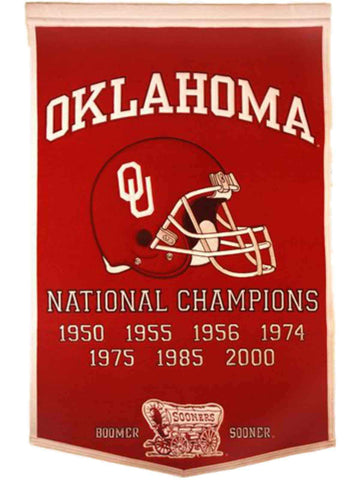 Shop Oklahoma Sooners Winning Streak Genuine Wool Dynasty Banner (24"x36") - Sporting Up