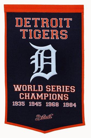 Shop Detroit Tigers Winning Streak Genuine Wool Dynasty Banner (24"x36") - Sporting Up