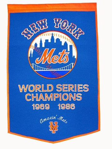 Shop New York Mets Winning Streak Genuine Wool Dynasty Banner (24"x36") - Sporting Up