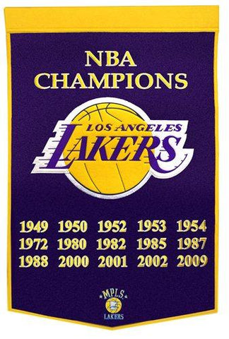 Shop Los Angeles Lakers Winning Streak Genuine Wool Dynasty Banner (24"x36") - Sporting Up