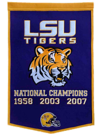 Shop LSU Tigers Winning Streak Genuine Wool Dynasty Banner (24"x36") - Sporting Up