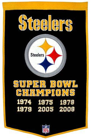 Shop Pittsburgh Steelers Winning Streak Genuine Wool Dynasty Banner (24"x36") - Sporting Up