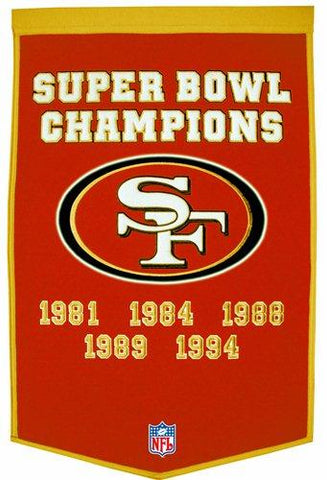 Shop San Francisco 49ers Winning Streak Genuine Wool Dynasty Banner (24"x36") - Sporting Up