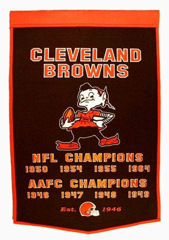 Shop Cleveland Browns Winning Streak Genuine Wool Dynasty Banner (24"x36") - Sporting Up