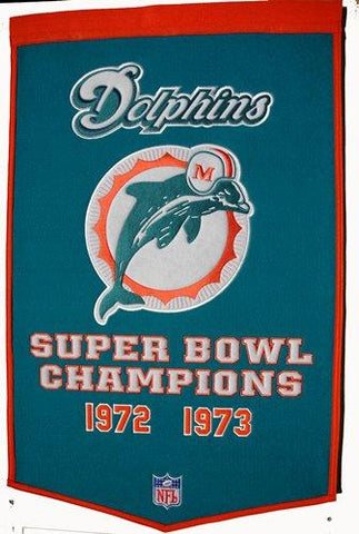 Shop Miami Dolphins Winning Streak Genuine Wool Dynasty Banner (24"x36") - Sporting Up