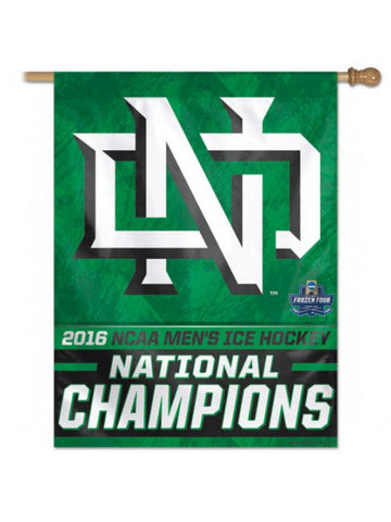 Shop North Dakota Fighting Hawks 2016 Hockey National Champs Vertical Flag Banner - Sporting Up
