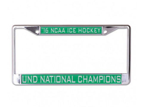 Shop North Dakota Fighting Hawks 2016 Hockey National Champions License Plate Frame - Sporting Up