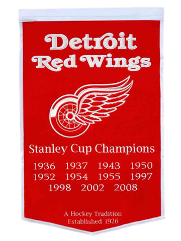 Shop Detroit Red Wings Winning Streak Genuine Wool Dynasty Banner (24"x36") - Sporting Up