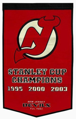 Shop New Jersey Devils Winning Streak Genuine Wool Dynasty Banner (24"x36") - Sporting Up