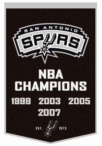 Shop San Antonio Spurs Winning Streak Genuine Wool Dynasty Banner (24"x36") - Sporting Up