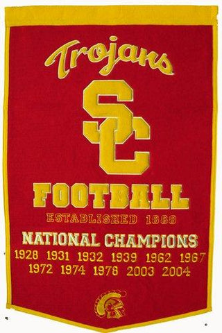 Shop USC Trojans Winning Streak Genuine Wool Dynasty Banner (24"x36") - Sporting Up